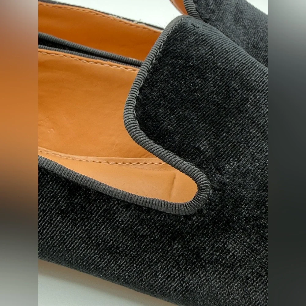 J. Crew Classic Black Velvet Slip-On Loafers – Elegant Minimalist Dress Flats - Picture 13 of 16